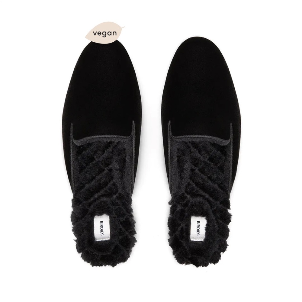 Birdies The Phoebe Black Faux Fur